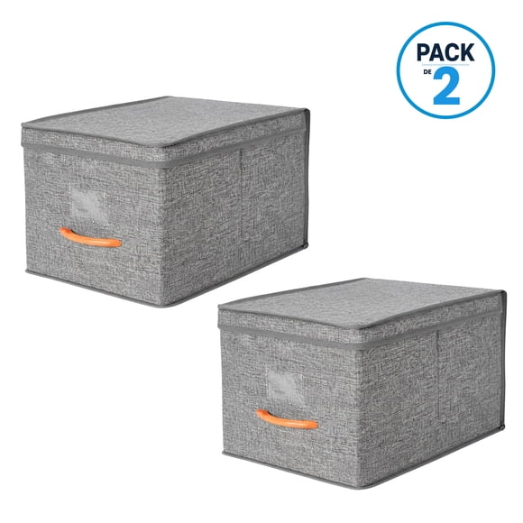 Pack 2 Cajas Organizadoras Carry All Plegables Closet Ropa Accesorios Large Apilables Con Tapa
