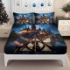 thumbnail image 1 of Fitted Sheet Set Magic Academy Night Scene And The Mysterious Magical World of The Deathly Hallows Themed Pattern Mattress Protector Elastic Design Bed Sheet Fi, 1 of 1