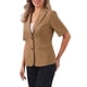 thumbnail image 4 of INSPIRE CHIC Blazer de algodón y lino de manga corta para mujer para oficina y uso casual L Marrón oscuro, 4 of 6