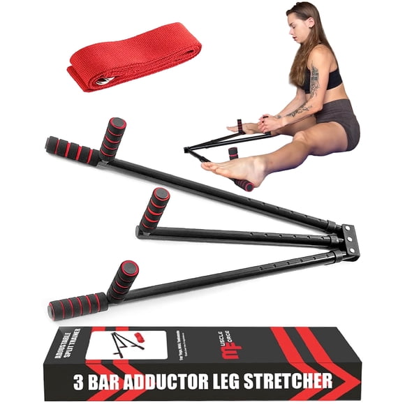 Separador de piernas MuscleForge de 3 barras con estructura de acero ajustable
