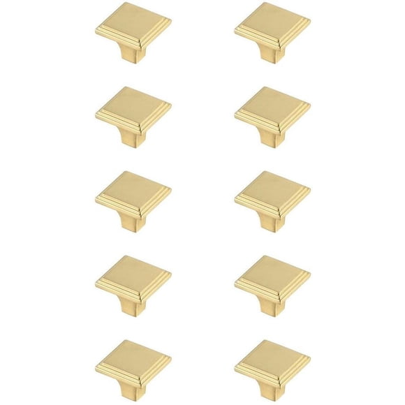 Perillas Cuadradas para Cajones Decorativas Wilow 1 Dorado Cepillado (x10)