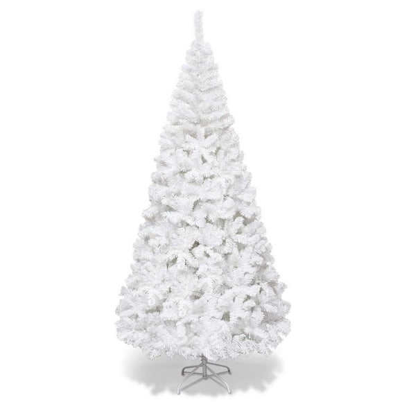 Árbol de Navidad Goplus artificial blanco de 2,1 m con patas de metal