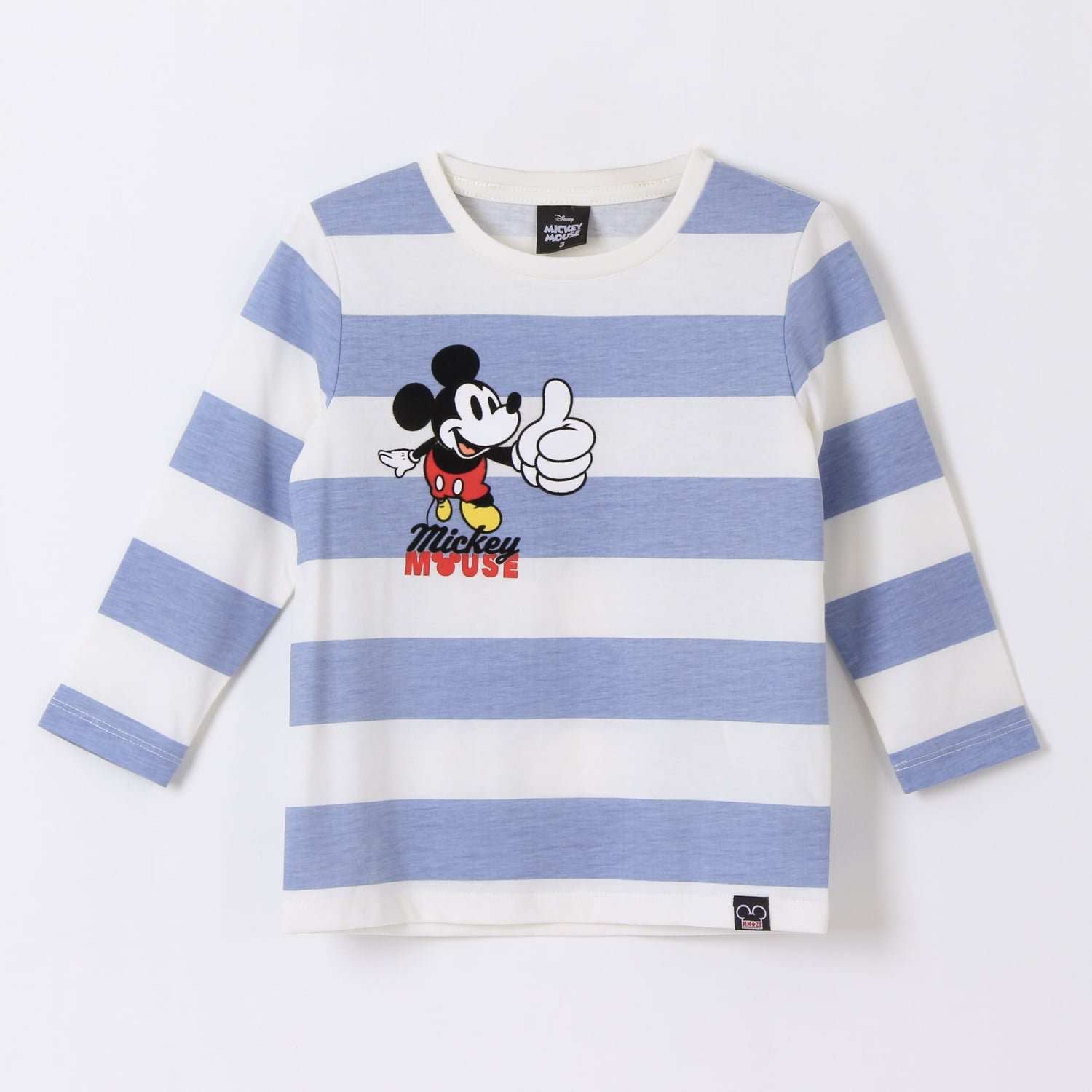 Polera Manga Larga Niño Rayas Mickey Mouse Azul Disney