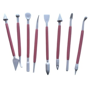 Genérico - Set 8 Estecas Dobles Para Moldear Fondant Blanco