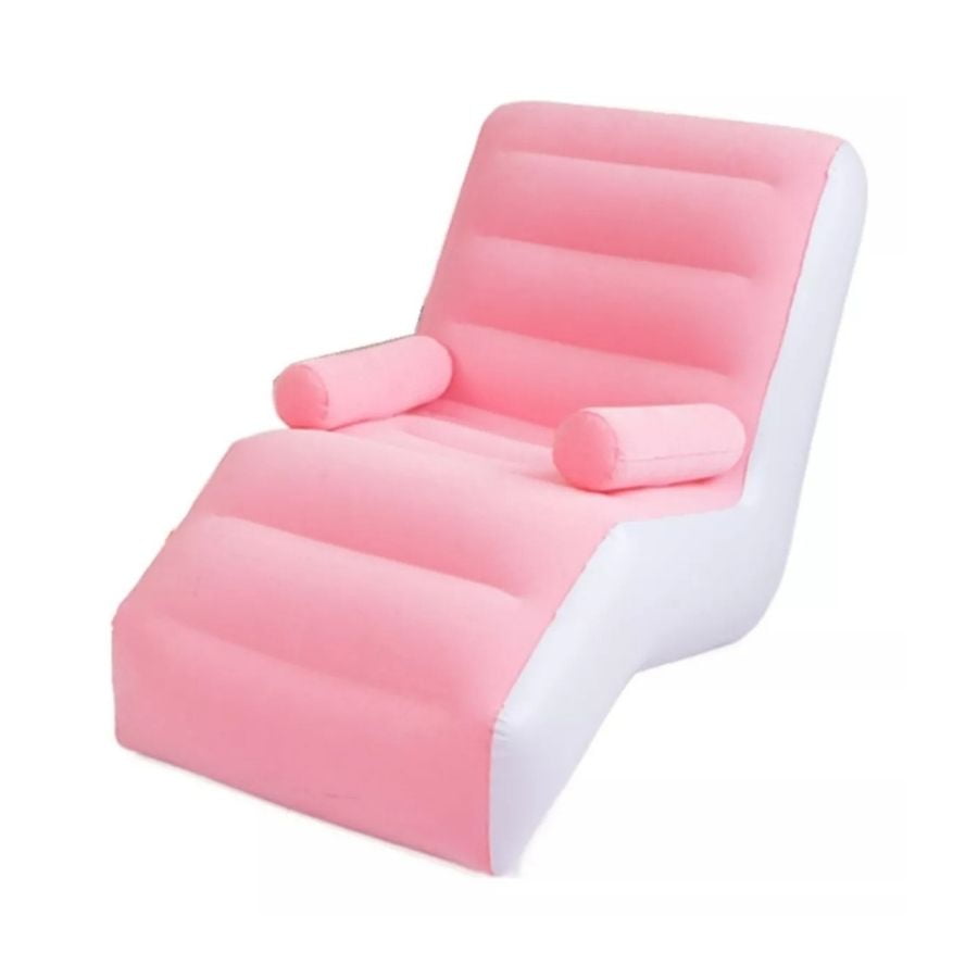 Click Ventas - Sofa Sillon Silla Puff Inflable Apoya Brazos Bomba Manual Rosa