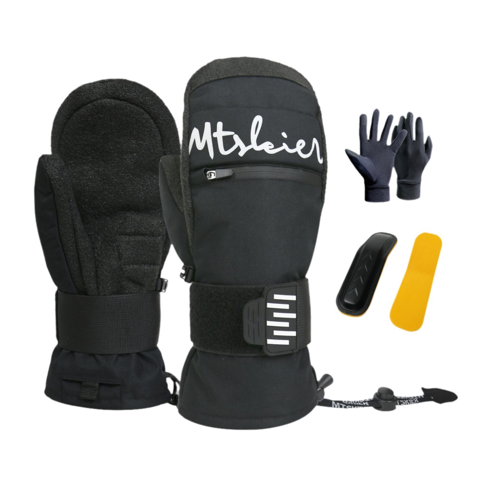 Ioensy - Guantes De Esquí De Invierno Cálidos Y Suaves Para Escalada En Montaña Ciclismo Actividades Al Aire Libre Negro Xl
