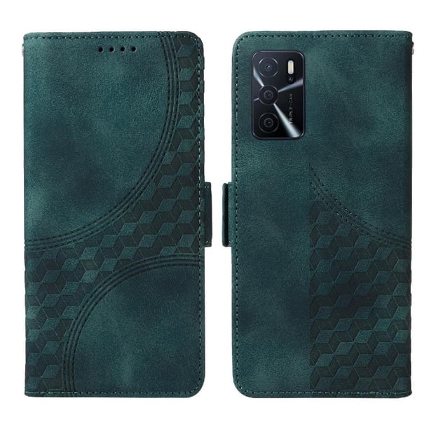 Carcasa FOXDOCK OPPO A54 5G de cuero PU, diseño acolchado clásico, protección contra caídas y rayones