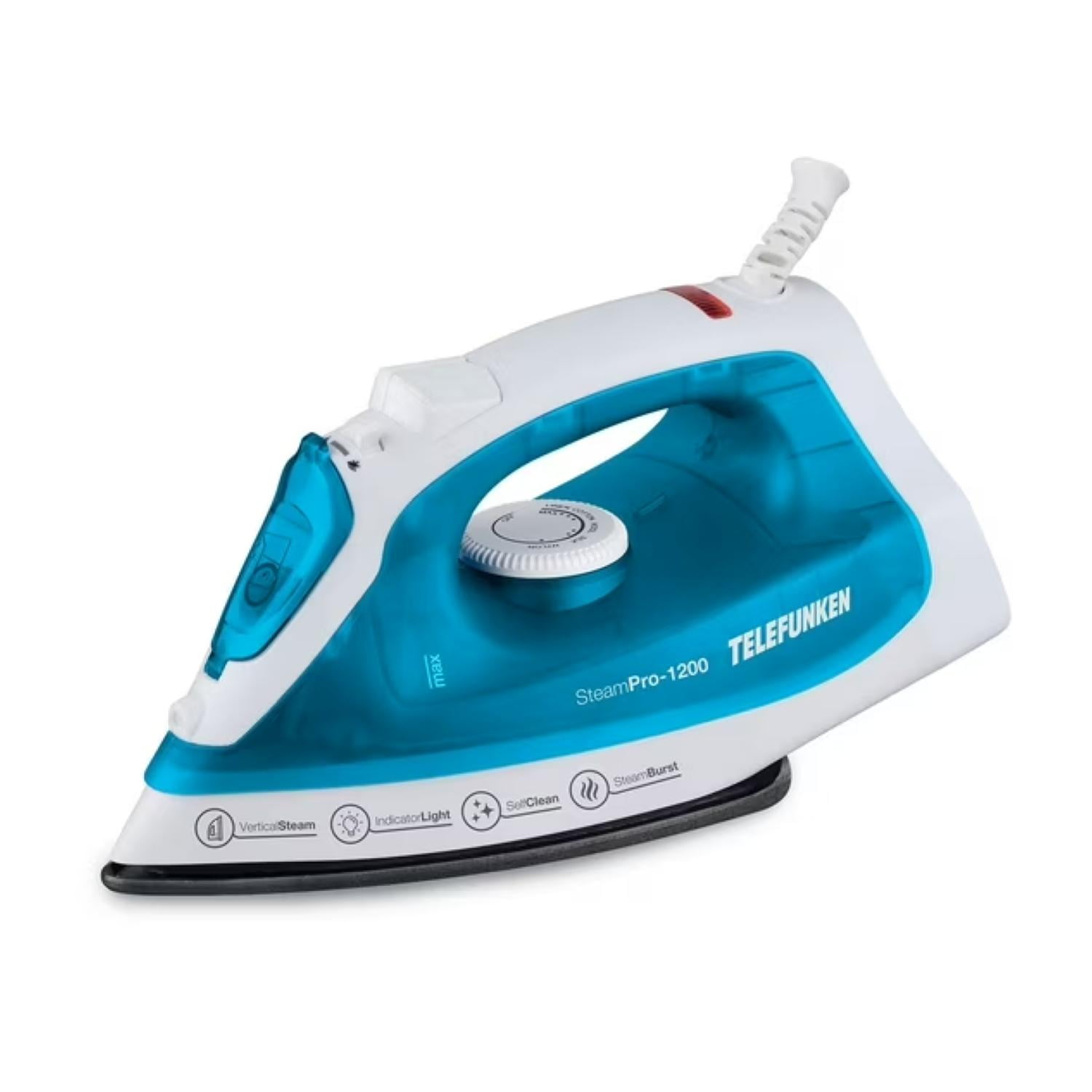 Telefunken - Plancha A Vapor 1200w 210ml Celeste Steampro 1200