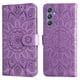 thumbnail image 3 of Funda tipo cartera FOXDOCK para Samsung Galaxy M34 5G , diseño girasol en relieve, cuero PU, cierre magnético, soporte y tarjetero, 3 of 5