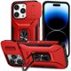 thumbnail image 1 of Funda Armada para iPhone 14 Pro Max con Tapa Deslizante y Soporte Magnético Giratorio Rojo, 1 of 5