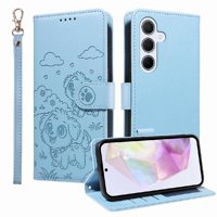 Funda Billetera Foxdock Compatible Con Samsung Galaxy A35 5G, Diseño Perrito Tierno, Ranuras Para Tarjetas Y Soporte Plegable