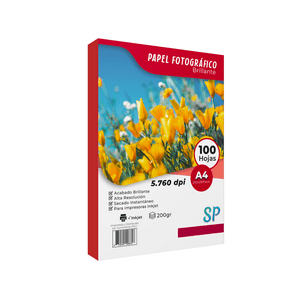 Sp Suministros Print - Papel Fotográfico Brillante A4 200Gr X 100 Hojas