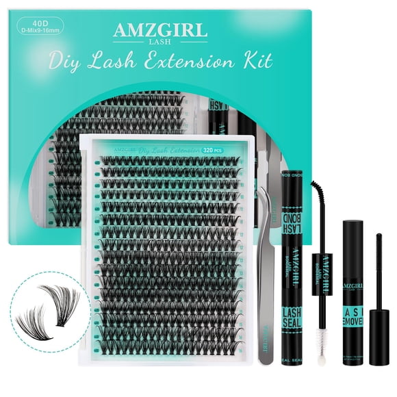 Kit de extensión de pestañas AMZGIRL LASH, 320 unidades, pestañas individuales