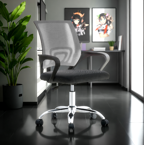 Arthome - Silla De Oficina Ejecutiva Nueva York Ergonomica Respaldo Malla Gris Bm 520Mg