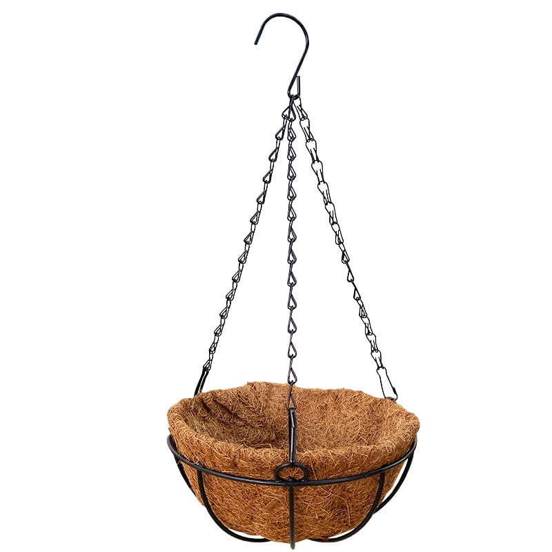 Xusx111 - Serie De Cesta Colgante, 8 Pulgadas Con Cadena De Metal Colgante Cestas Para Plantas Al Aire Libre Colgante Macetas De Flores Al Aire Libre Decorativo Redondo Alambre Planta Titular