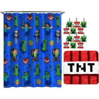 Set De Baño Jay Franco Minecraft Creeper Tnt 14 Piezas