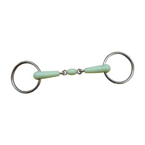 Ioensy - Bocado De Anilla Para Caballos Herramienta De Entrenamiento Para Caballos Suministros Envueltos En Goma Bocado De Caballo Verde
