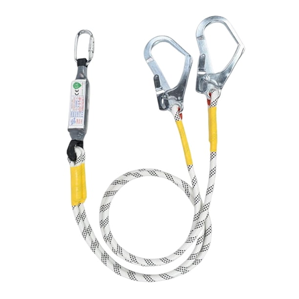 Arnés de seguridad con cordón y gancho, cinturón de trabajo resistente para trepar árboles, trabajos de arboricultura, cercas y actividades al aire li Gancho doble de 3 m