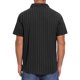 thumbnail image 3 of INSPIRE CHIC Camisas de Regreso a Clases para Hombre Cuello de Punta Manga Corta Botón Abajo Camisas de Lino a Rayas Casual con Bolsillos 2XL Negro, 3 of 6