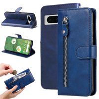 Gangxun - Funda Con Cremallera Para Google Pixel 7 , Carcasa Cartera De Cuero Pu Con Soporte Y Tarjetero