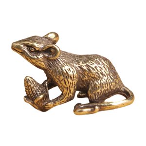 Magideal - Estatua De Ratones Con Té De Maíz, Decoración Para Hogares De Mascotas, Colección Feng Shui, Llavero Con Figura De Animal Para Amantes Del Té, Mesa De