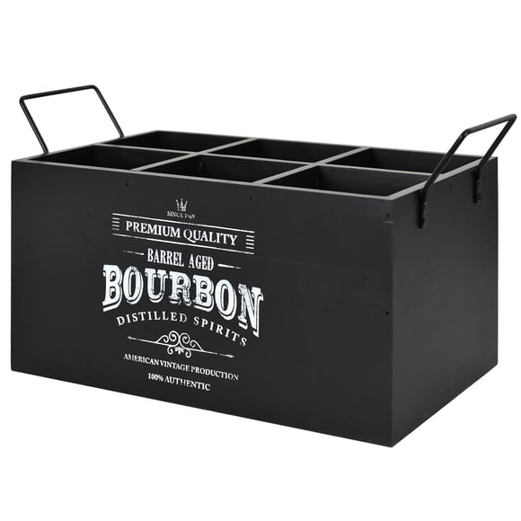 Caja de Madera Porta Botellas American Art Decor 18x36x20 cm