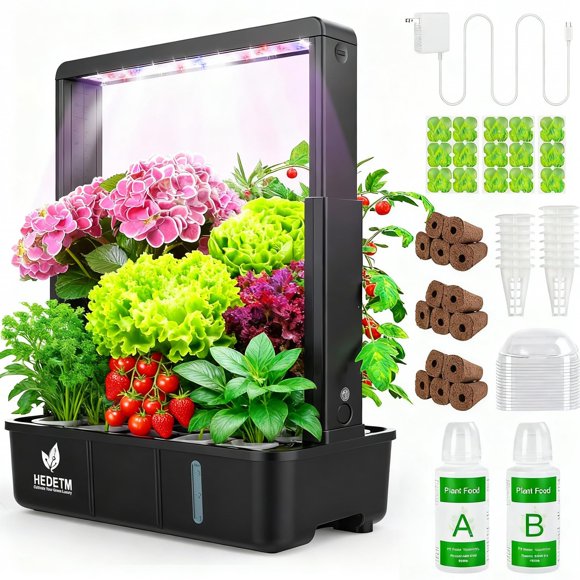 Sistema hidropónico de jardín interior HEDETM de 15 pods con luz LED