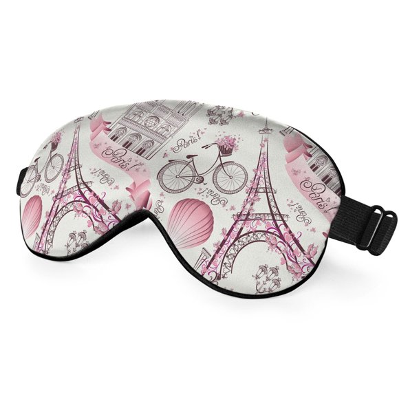 Antifaz NOHSHE 21x10 cm Símbolos de París de Seda Rosa
