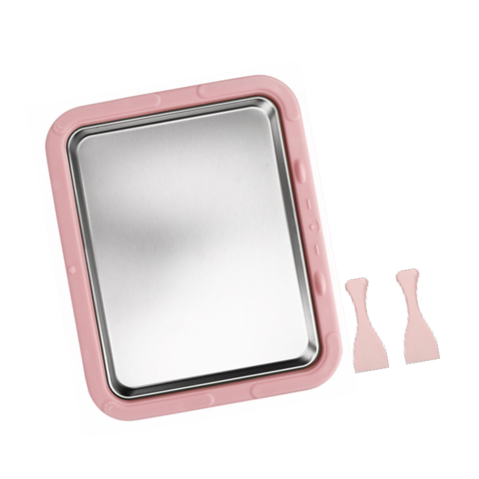 Magideal - Máquina Para Hacer Helados Bandeja Para Helados Diversión Para Familias Versátil Plato Frío Instantáneo Casero Diy Bandeja Para Rollos De Yogur Helado Rosa