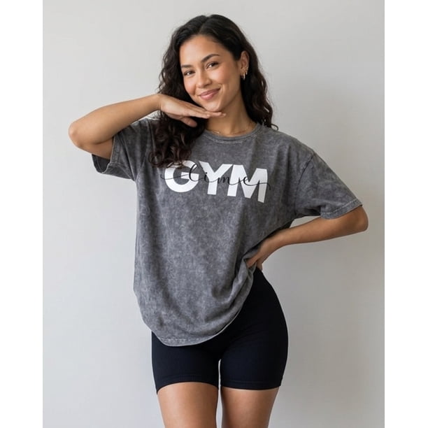 Polera Mujer Oversize Gym Time Retro Aesthetic Soft - A366