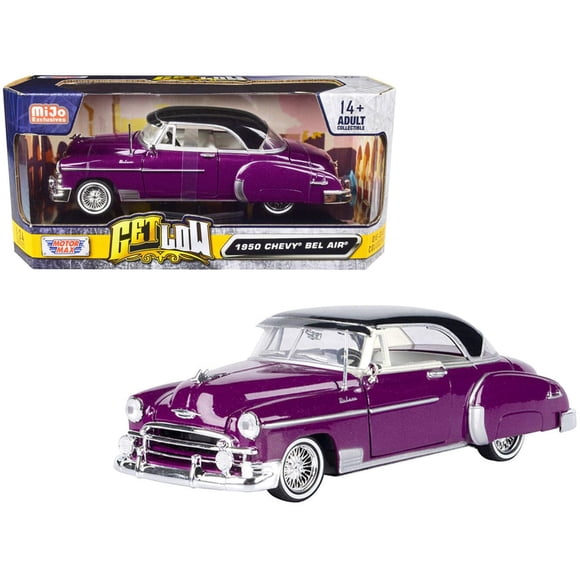 Auto a escala de metal Motormax Chevrolet Bel Air Lowrider 1950 1/24