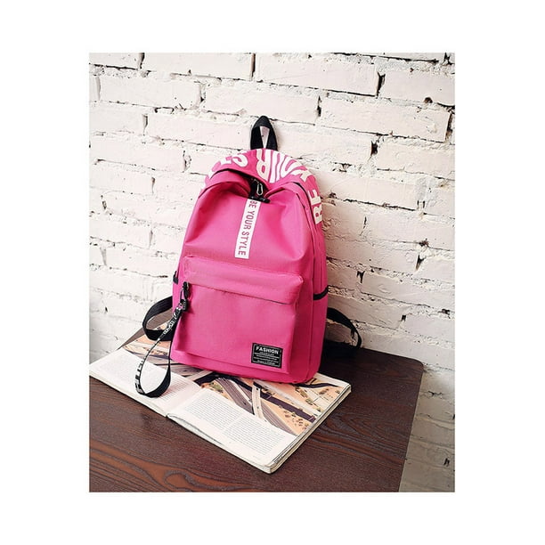 Fashion Nylon Backpack Preppy Style Students School Casual Solid Color Large Handbags Schoolbag Bookbag Teenager Travel