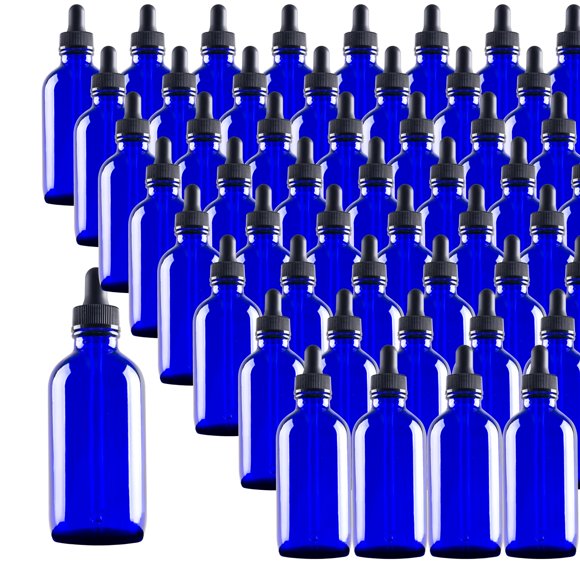 Botellas cuentagotas Easeen de vidrio azul de 120 ml con gotero de vidrio