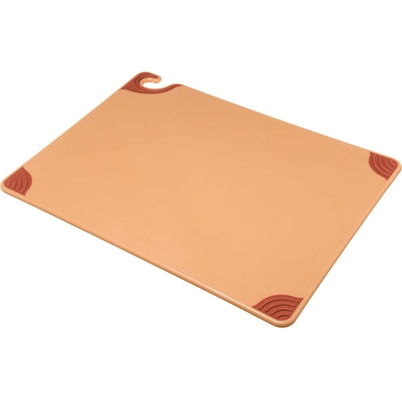 Tabla de cortar San Jamar Saf‑T‑Grip 46 × 61 × 1 cm Marrón con gancho de seguridad