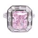 thumbnail image 1 of Anillos de Compromiso Elegantes de Corte Radiante para Mujer Anillo de Boda de Hielo Triturado de 8 Quilates Plata de Ley CZ Llamativos Anillos de Cóctel Rosas para Ella, 1 of 7
