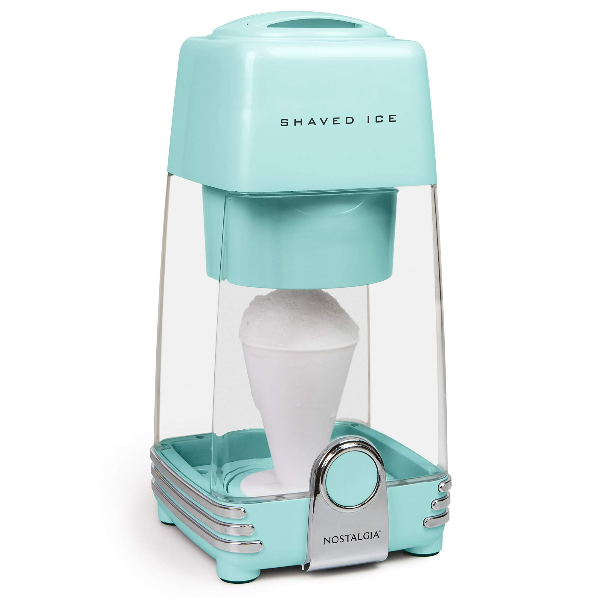 Máquina De Hielo Afeitado Nostalgia Aqua Con Molde Para Hielo Y Cono Reutilizable