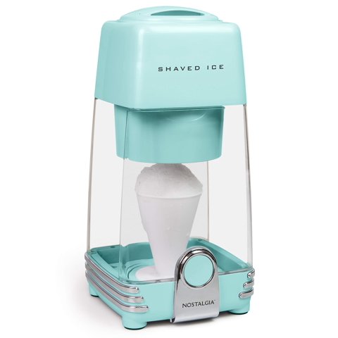 Máquina De Hielo Afeitado Nostalgia Aqua Con Molde Para Hielo Y Cono Reutilizable