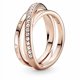 thumbnail image 1 of Anillo Pandora Crossover Pave Triple Band, 1 of 2