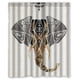 thumbnail image 1 of Cortina de ducha con diseño de elefante africano y diseño de trono, juego de cortinas de baño con ganchos, tamaño 36 x 72 pulgadas, 1 of 3