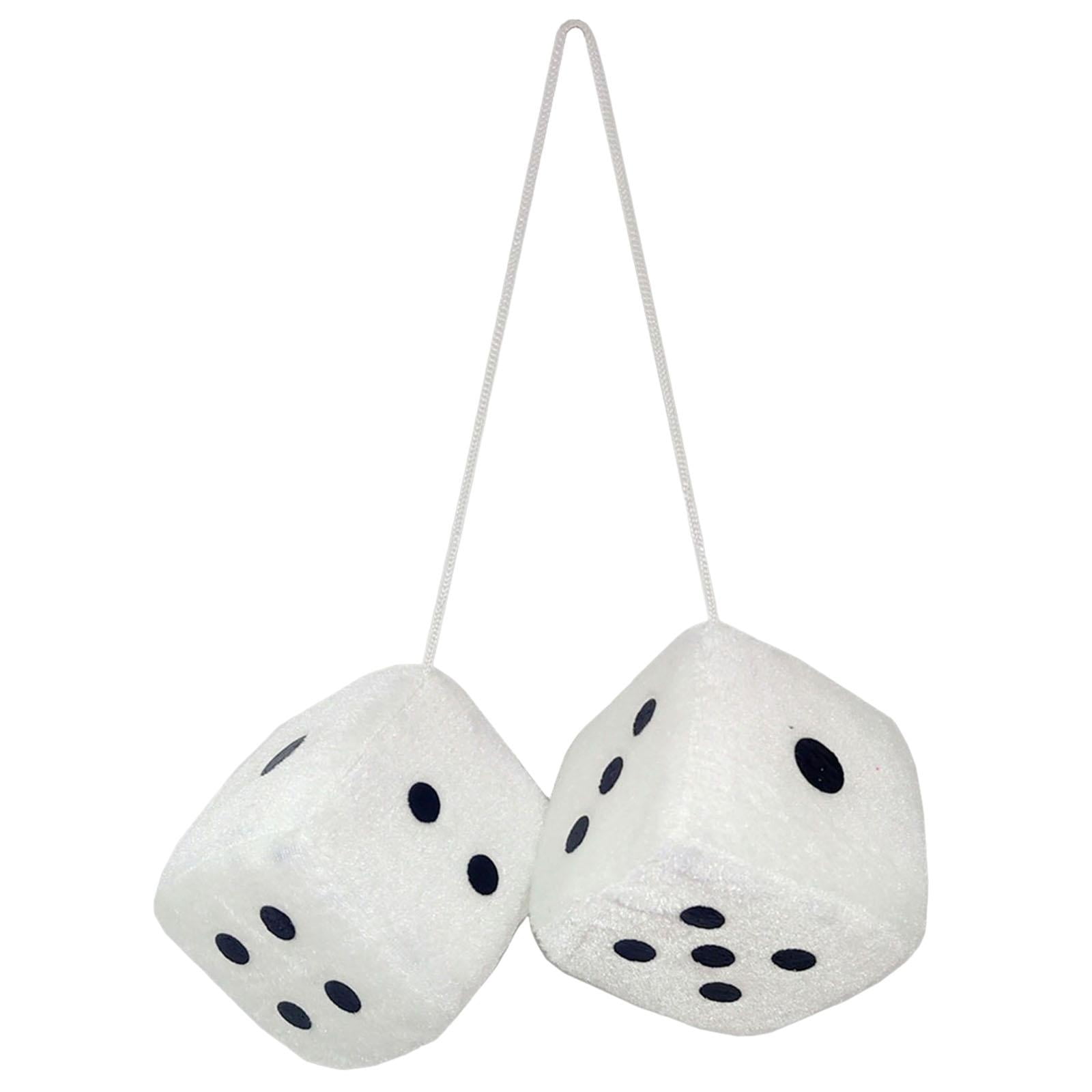Magideal - Abalorios De Espejo, Dados De Felpa, Accesorios De Decoración Suave, Regalo Elegante, Adornos De Suspensión Para Dormitorio, Automóviles, Coches, Vent Blanco