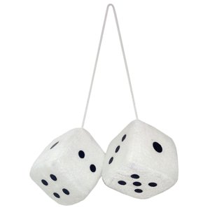 Magideal - Abalorios De Espejo, Dados De Felpa, Accesorios De Decoración Suave, Regalo Elegante, Adornos De Suspensión Para Dormitorio, Automóviles, Coches, Vent Blanco