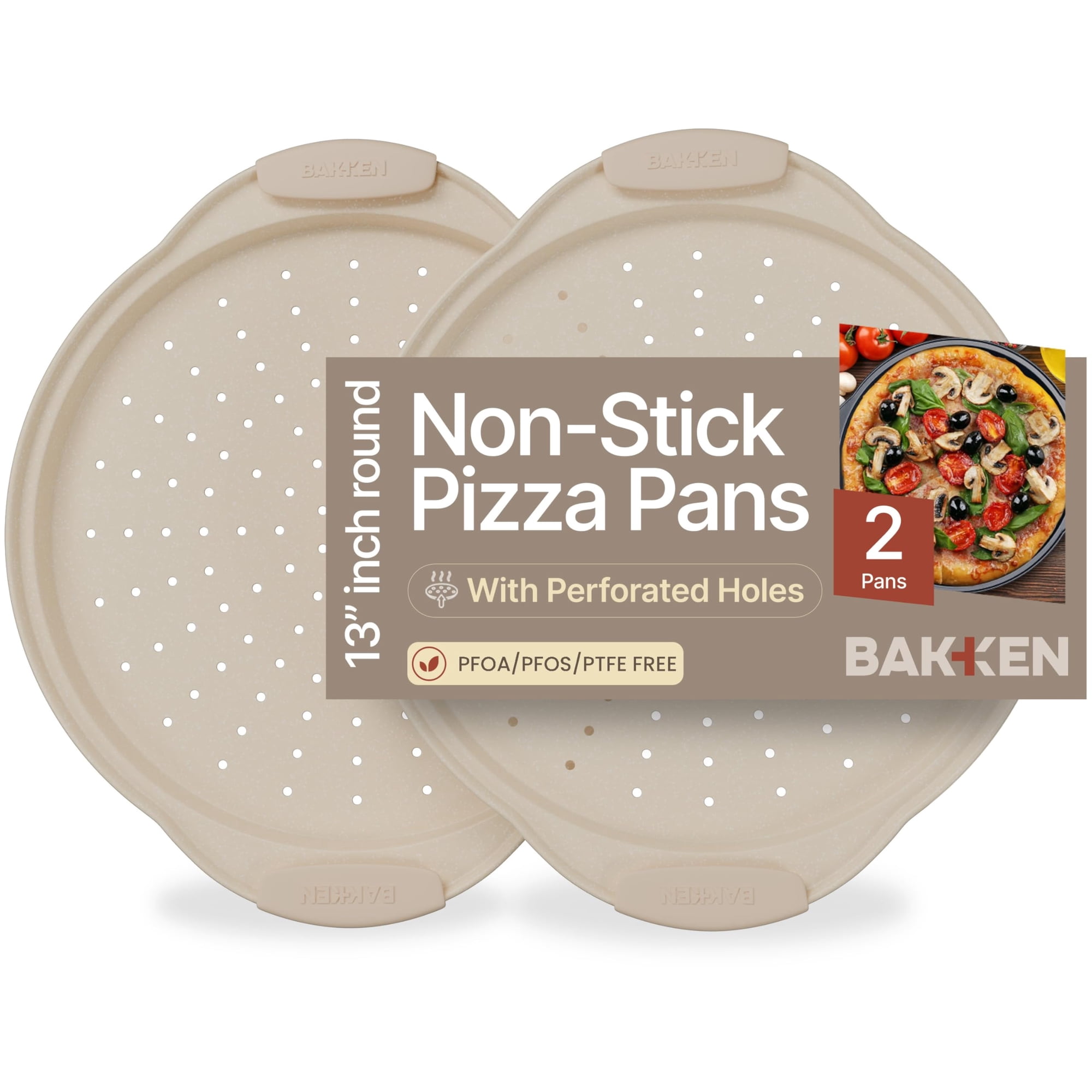 Set De 2 Moldes Para Pizza Bakkenmaster De 33 Cm, Acero Al Carbono Antiadherente