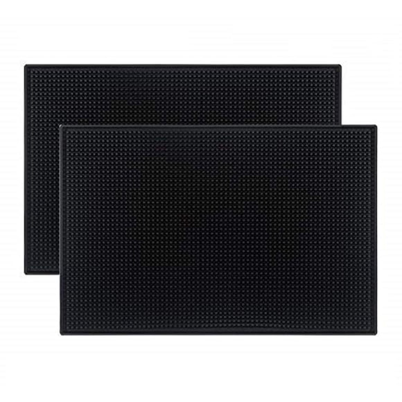 Tapete para derrames de goma Tebery, negro, 45,7 x 30,5 cm (paquete de 2)