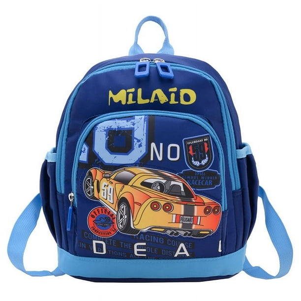 Children's Cool Cartoon Car Nylon Lightweight Backpack Fashion Backpack For Boys And Girls Kindergarten Backpack Large Capacity Schoolbag