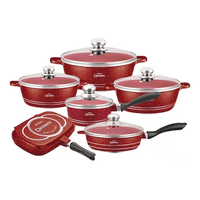 Genérico - Juego De Ollas Granito 23 Piezas Roja