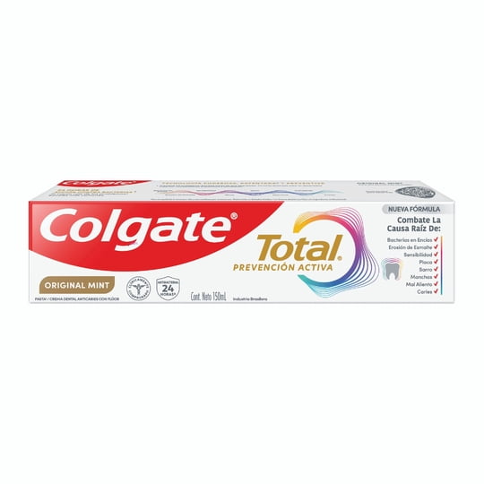 Crema Dental Anticaries Con Flúor Pasta Dental Colgate Total Clean Mint