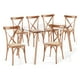 thumbnail image 1 of Comedor mesa de vidrio nórdica 140x90 cm + 6 sillas Crossback Madera, 1 of 8