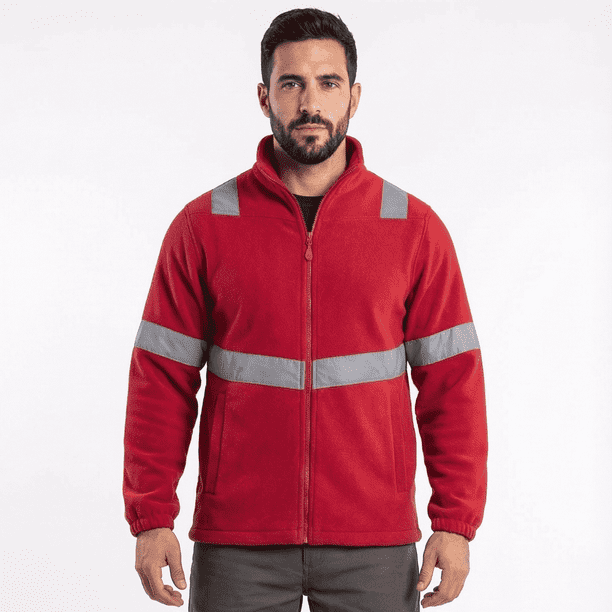Micropolar Reflectante Hombre Térmico Alta Visibilidad Trabajo Rojo