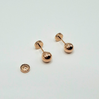 Rba Y Co - Aros Abridores Para Bebé Laminados En Oro 20K Modelo Bolita 5,5Mm