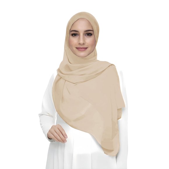 Hijab Lina & Lily 180 cm de Chifón Beige – Chal y Pañuelo